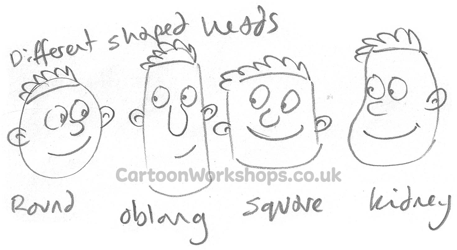 How to draw a different shaped heads