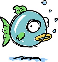 rough cartoon sketch of fish