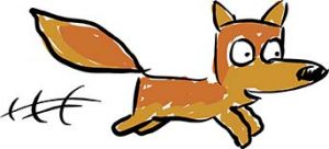 Cartoon of fox running