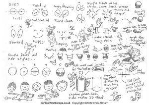 How to draw cartoons pencil worksheet 2