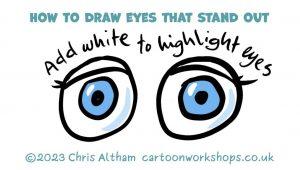 How to draw cartoon eyes with white highlights