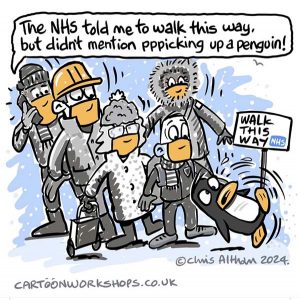 NHS Walk Like a Pengiun Cartoon