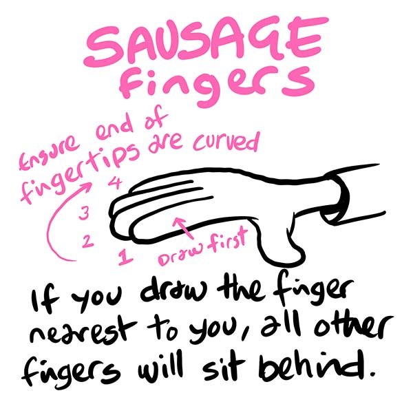 Sausage fingers drawing tutorial