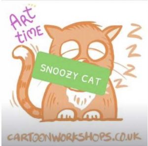 Easy to draw snoozy cat cartoon