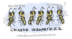 Wasp Cartoon - Chinese Waspers pun