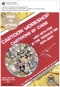 Cartoon Workshops for charities and community groups