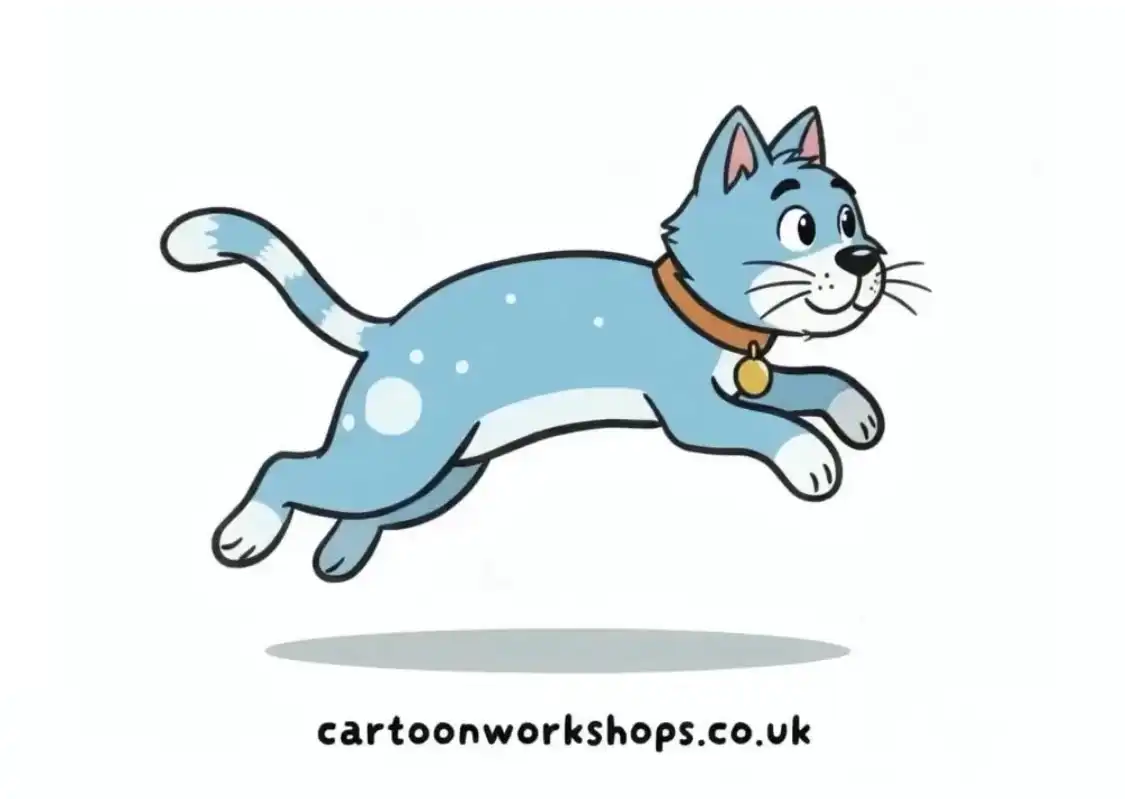 How to draw a cat running cartoon