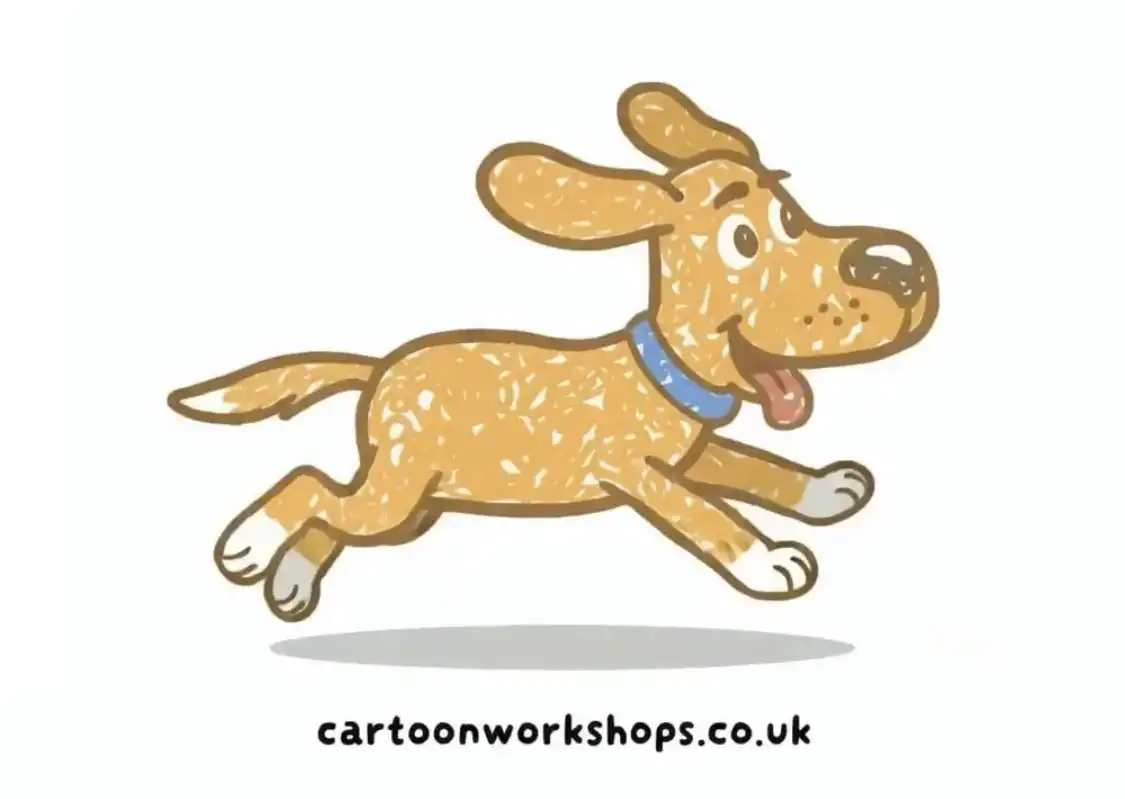 How to draw a dog running cartoon